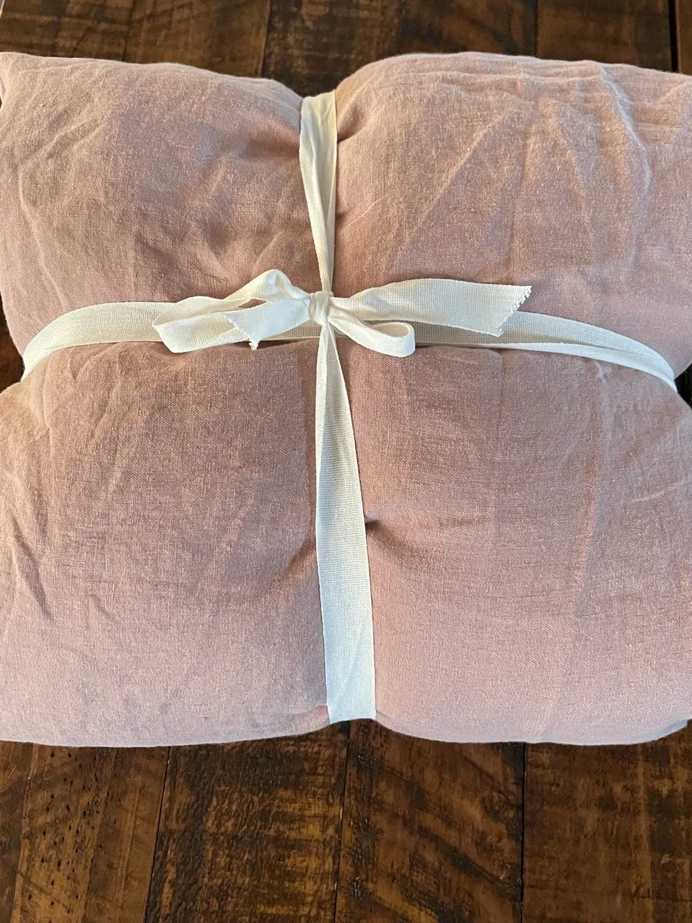 NWOT Quince European Linen 1 Piece Duvet Cover, Full/Queen (Dusty Mauve)
